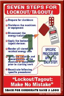 SCI-P-1222 — SEVEN STEPS FOR LOCKOUT TAGOUT