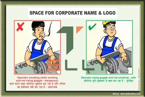 SCI-P-231 — OPERATOR USING GOGGLE & NO SMOKING
